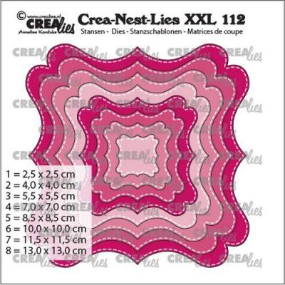 Crealies Crea-nest-dies XXL - Fantasie Form Stitchlinie
